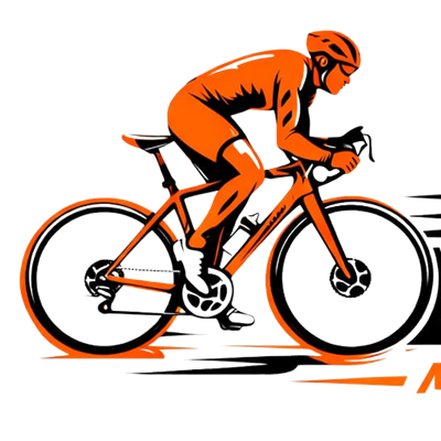 Het beeldmerk van SR Bikes: de fietser uit het logo, los gebruikt als teken.